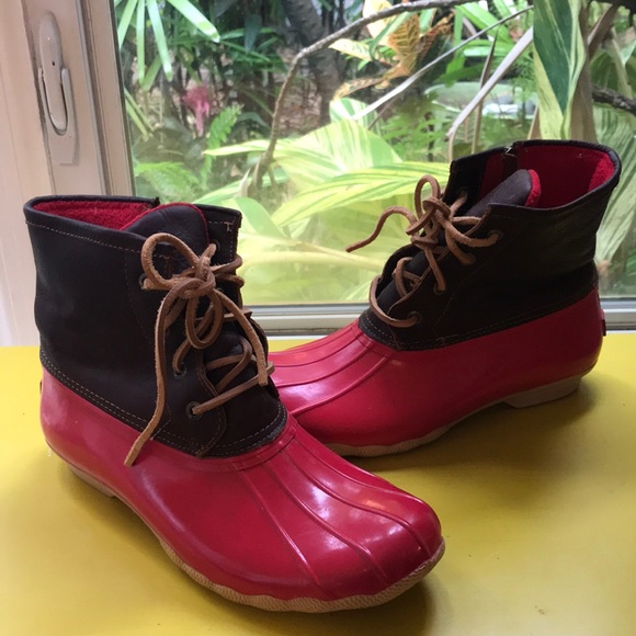 Sperry Shoes - GREAT COND SPERRY SALTWATER DUCK BOOT SZ 9 cOGNAC